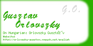 gusztav orlovszky business card